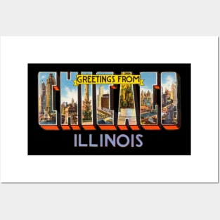 Greetings from Chicago Illinois Posters and Art